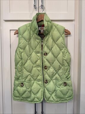 Talbots Light Green Quilted Vest with Button Front